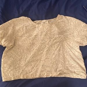 Anthropologie Floral Crop Top